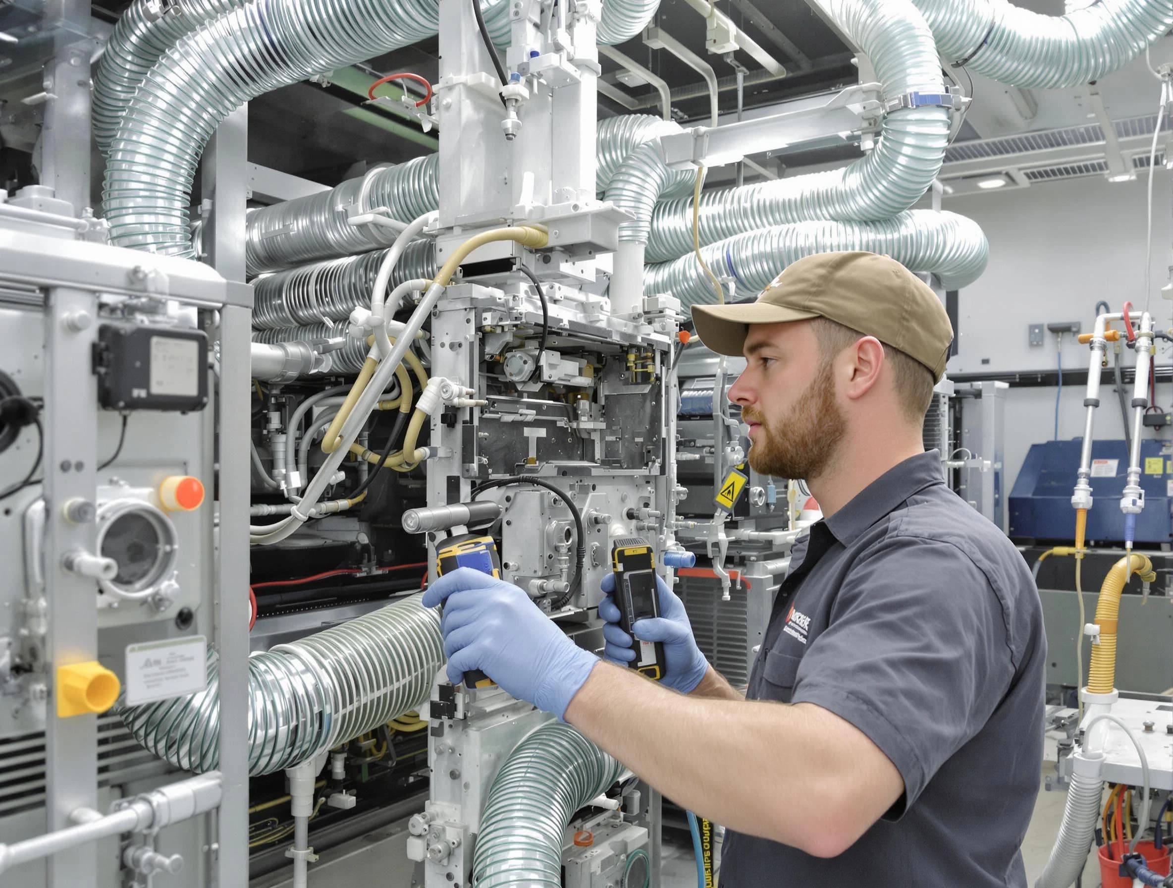 Shackle Island Air Duct Cleaning technician performing precision commercial coil cleaning at a business facility in Shackle Island