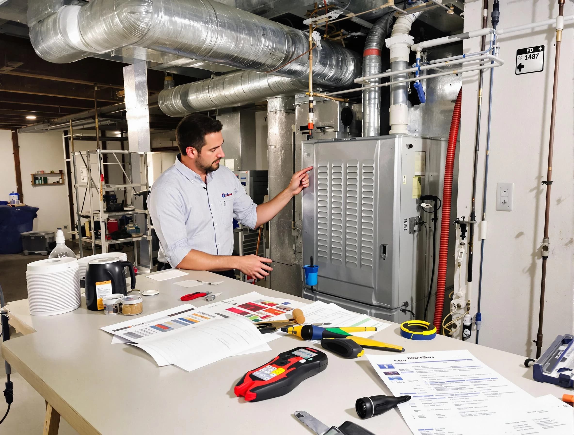 Shackle Island Air Duct Cleaning inspector conducting detailed filter system evaluation using professional diagnostic tools in Shackle Island
