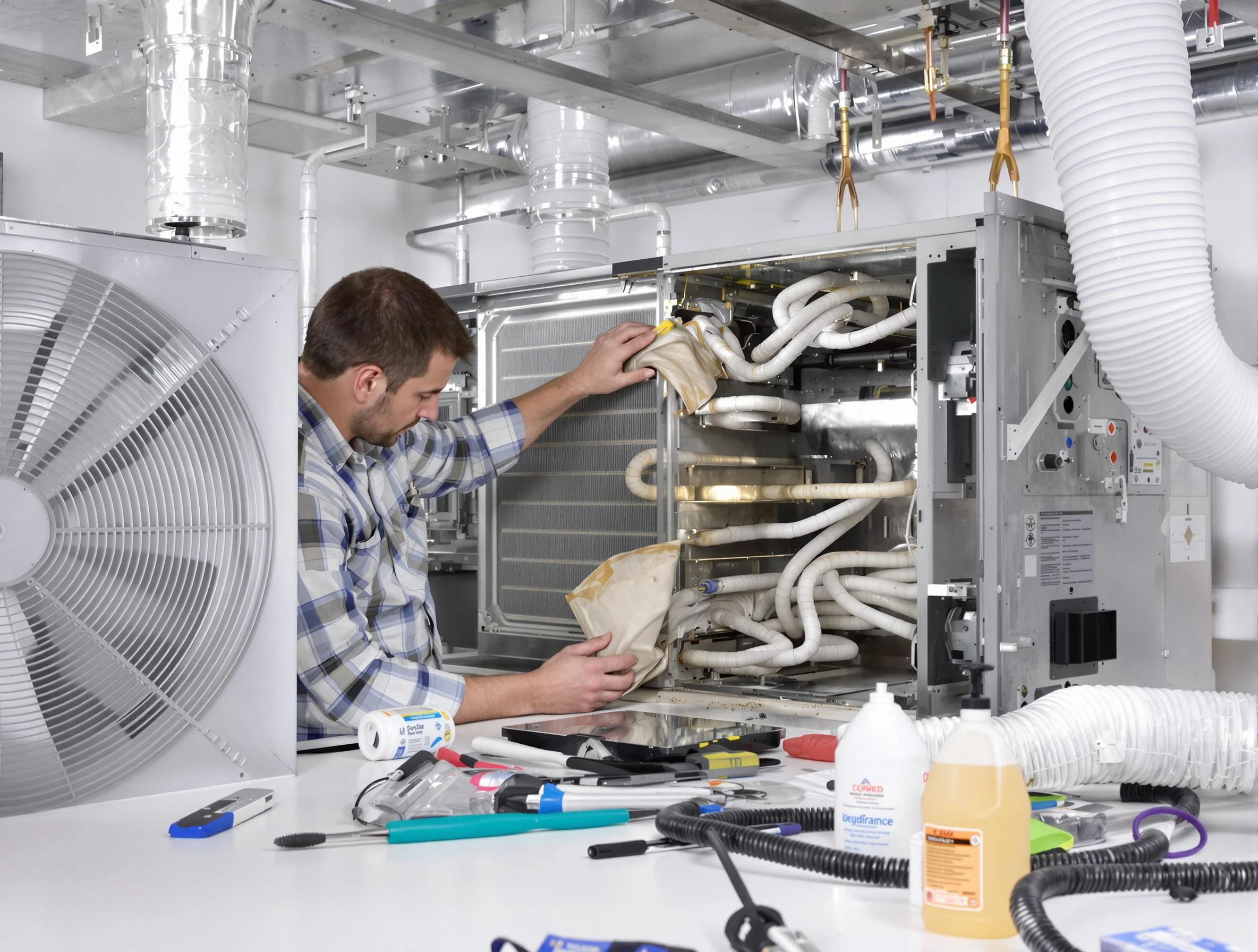 Shackle Island Air Duct Cleaning specialist performing precision AC coil cleaning in Shackle Island