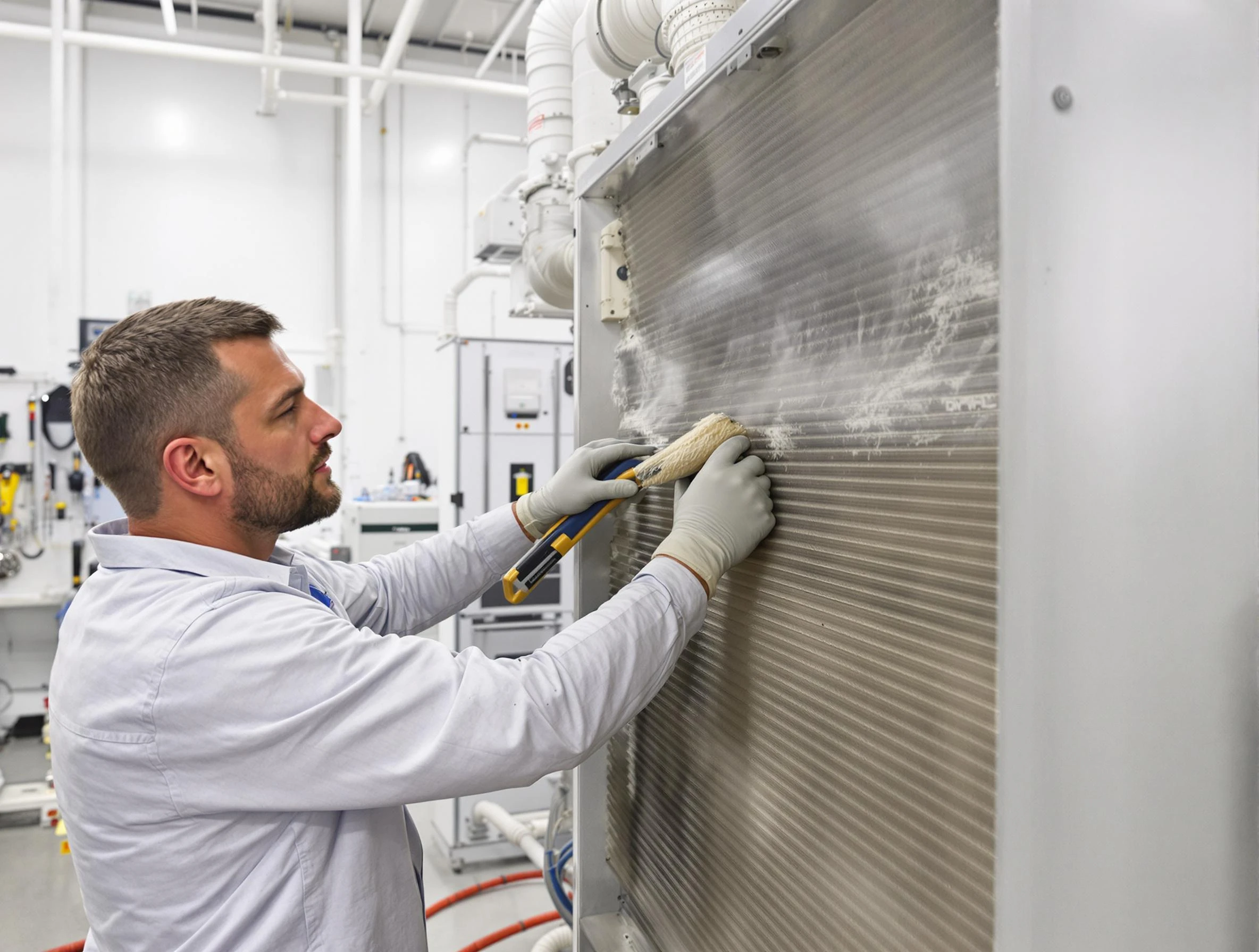 Shackle Island Air Duct Cleaning technician performing precision commercial coil cleaning at a Shackle Island business
